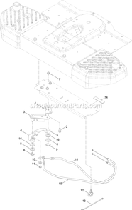 Steering Cable Assembly Diagram and Parts List for QSS725GKC50200 (315000000-315999999)(2015) Exmark Lawn Mower