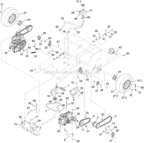 Ground Drive Assembly Diagram and Parts List for ARX541CKA30000 (402082300-404314158)(2018) Exmark Aerator