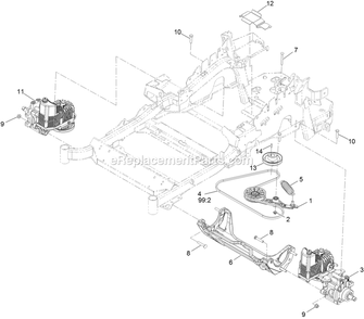 Hydraulic Assembly Diagram and Parts List for LZE651GKA484A2 (316000000-399999999)(2016) Exmark Lawn Mower