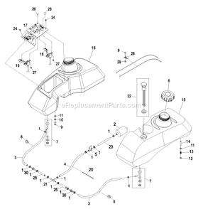 Fuel Group Diagram and Parts List for LHP23KC523 (720000-789999)(2008) Exmark Lawn Mower