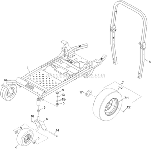 Mainframe Assembly Diagram and Parts List for PNS680KC523 (312000000-312999999)(2012) Exmark Lawn Mower