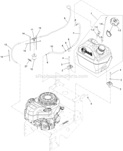 Fuel Assembly Diagram and Parts List for MGS481GKA322P0 (408644346-999999999)(2021) Exmark Lawn Mower