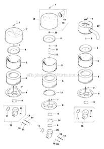 Air Intake Diagram and Parts List for TR-17K 70000-79999 Exmark Lawn Mower