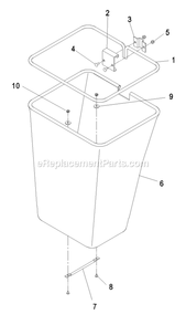 Bag Assembly Diagram and Parts List for LZUV3B (790000-849999)(2009) Exmark Lawn Tractor Accessories