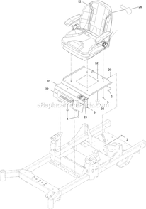 Seat Assembly (1) Diagram and Parts List for RAE740CKC60300 (408644346-411294211)(2021) Exmark Lawn Mower