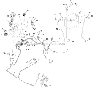 Electrical Assembly Diagram and Parts List for LZX940EKC606 (313000000-313999999)(2013) Exmark Lawn Mower