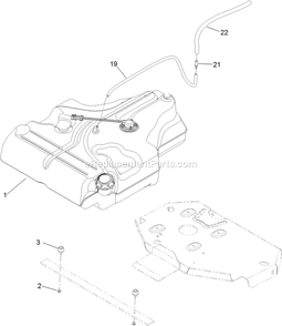 Fuel Tank Mounting Assembly Diagram and Parts List for LZE730KA604 (313000000-313999999)(2013) Exmark Lawn Mower