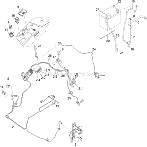 Electrical Assembly Diagram and Parts List for LZS749EKC724 (312000000-312999999)(2012) Exmark Lawn Mower