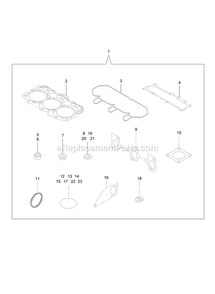Gasket Set Diagram and Parts List for LZS80TDYM604W0 (406294345-408644345)(2020) Exmark Lawn Mower