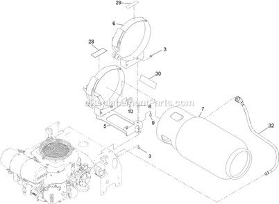 Fuel Assembly Diagram and Parts List for TTS680PKC483E0 (315000000-315999999)(2015) Exmark Lawn Mower