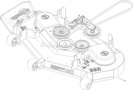 Complete Deck Assembly Diagram and Parts List for PNE651GKA48200 (316000000-399999999)(2016) Exmark Lawn Mower