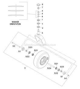 Caster Wheel Assembly (1) Diagram and Parts List for LZZ23KA526 (790000-849999)(2009) Exmark Lawn Mower
