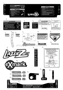 Decal Group Diagram and Parts List for LCT4818BV (510000-599999)(2005) Exmark Lawn Mower