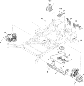 Hydraulic Assembly Diagram and Parts List for LZX801CKA606C1 (408644346-411294211)(2021) Exmark Lawn Mower