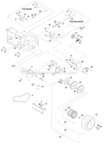 Engine Deck Group (2) Diagram and Parts List for M3615KA (440000-509999)(2004) Exmark Lawn Mower