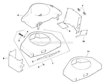 Baffles And Shroud Diagram and Parts List for TR-17K 70000-79999 Exmark Lawn Mower