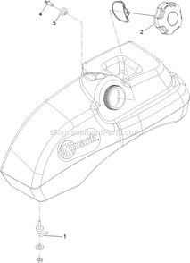 Fuel Tank Assembly (2) Diagram and Parts List for PNE651KA482 (314000000-314999999)(2014) Exmark Lawn Mower