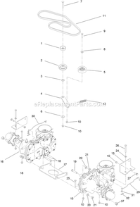Hydro Transaxle Assembly Diagram and Parts List for QTS708GEM42200 (400000000-402082299)(2017) Exmark Lawn Mower