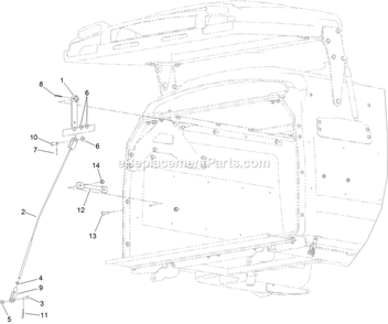 Part Location Diagram of 103-8194 Toro Cable Asm