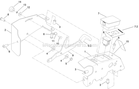 Spreader Controller Assembly Diagram and Parts List for 135-0192 (406294345-408644345)(2020) Exmark Lawn Tractor Accessories
