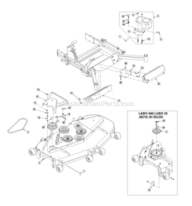 Weight And Belt Drive Components (1) Diagram and Parts List for LZUV52 (790000-849999)(2009) Exmark Lawn Tractor Accessories