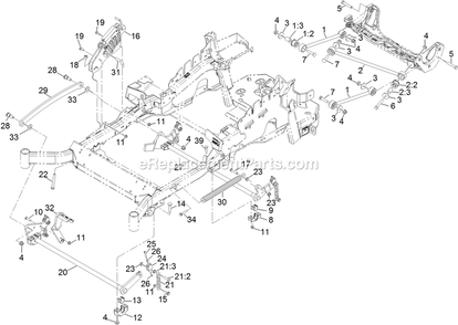 Deck Lift Assembly Diagram and Parts List for LZS730EKC604 (312000000-312999999)(2012) Exmark Lawn Mower