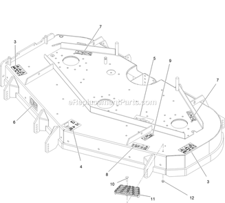 Deck With Decals Assembly (1) Diagram and Parts List for LZS902DKU605A1 (400000000-402082299)(2017) Exmark Lawn Mower