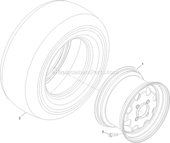 Wheel And Tire Assembly (2) Diagram and Parts List for LZE22KA484 (920000-999999)(2011) Exmark Lawn Mower