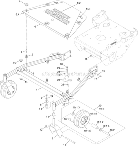 Frame Assembly Diagram and Parts List for TTS541CKA48300 (406294345-408644345)(2020) Exmark Lawn Mower