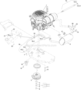 Engine Assembly Diagram and Parts List for LZS740AKC524A2 (402082300-404314158)(2018) Exmark Lawn Mower