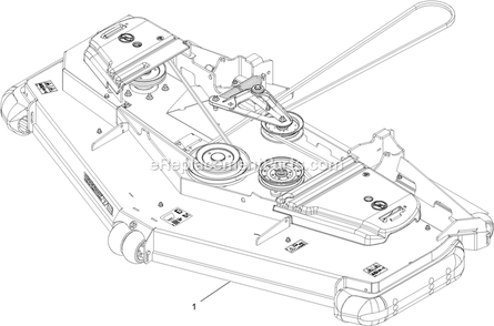 Complete Deck Assembly Diagram and Parts List for LZX940EKC72RT0 (316000000-399999999)(2016) Exmark Lawn Mower