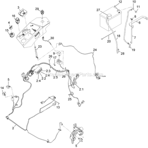 Electrical Assembly Diagram and Parts List for LZX740EKC526 (313000000-313999999)(2013) Exmark Lawn Mower