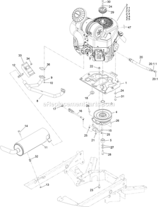 Engine Assembly Diagram and Parts List for STS651GKA48400 (404314159-406294344)(2019) Exmark Lawn Mower