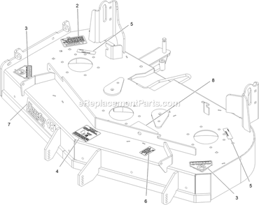 Deck With Decals Assembly Diagram and Parts List for LZE600KA484 (314000000-314999999)(2014) Exmark Lawn Mower