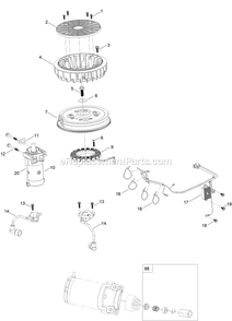 Ignition And Cooling Fan Assembly Diagram and Parts List for RAE708GEM44300 (411294212-999999999)(2022) Exmark Lawn Mower