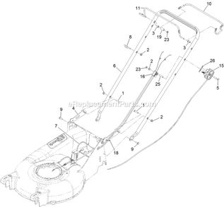Handle Assembly Diagram and Parts List for ECX160CHN21000 (315000000-315999999)(2015) Exmark Lawn Mower
