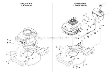 Engine Assembly Diagram and Parts List for M216HSPC (510000-599999)(2005) Exmark Lawn Mower