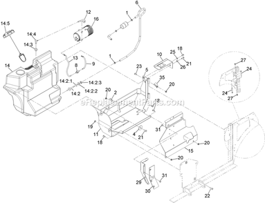 Fuel Tank Assembly Diagram and Parts List for NVS740CKC42000 (400000000-402082299)(2017) Exmark Lawn Mower