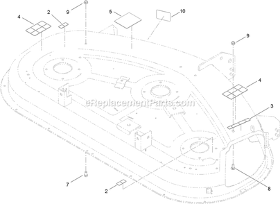 50 Inch Deck Decal Assembly Diagram and Parts List for QTE691KA501 (313000000-313999999)(2013) Exmark Lawn Mower