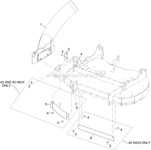 Lower Chute Assembly Diagram and Parts List for 116-1084 (313000000-313999999)(2013) Exmark Lawn Tractor Accessories