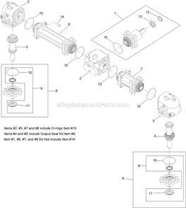 Gearbox Assembly Diagram and Parts List for NVS640CKC42000 (315000000-315999999)(2015) Exmark Lawn Mower