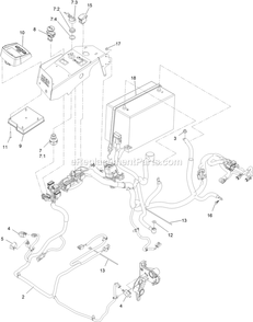 Electrical Assembly Diagram and Parts List for LZX980EKC96RW0 (406294345-408644345)(2020) Exmark Lawn Mower