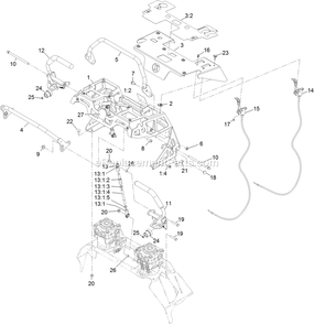 Controls Assembly Diagram and Parts List for STE600CKA32300 (406294345-408644345)(2020) Exmark Lawn Mower