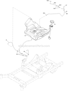 Fuel Assembly Diagram and Parts List for RAS720GKC52300 (400000000-402082299)(2017) Exmark Lawn Mower
