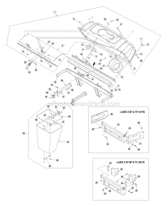 Hood And Bag Assembly (1) Diagram and Parts List for LZUV60 (440000-509999)(2004) Exmark Lawn Tractor Accessories