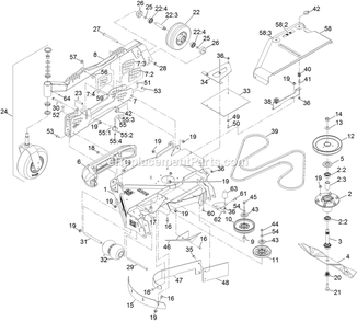Rh Wing Deck Assembly Diagram and Parts List for LZS88CDYM96RW0 (402082300-404314158)(2018) Exmark Lawn Mower