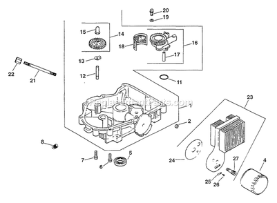 Oil Pan/Lubrication (2) Diagram and Parts List for TR-20KC (102000-114999)(1995) Exmark Lawn Mower