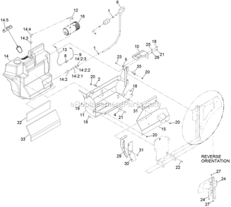 Fuel Tank Assembly Diagram and Parts List for NVS730AKC48000 (402082300-404314158)(2018) Exmark Lawn Mower
