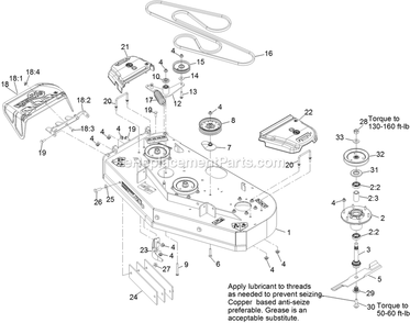 Deck Assembly Diagram and Parts List for VTS691CKA48400 (400000000-402082299)(2017) Exmark Lawn Mower