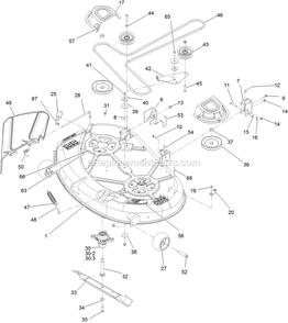 Deck Assembly Diagram and Parts List for QTE452CEM42100 (400000000-402082299)(2017) Exmark Lawn Mower